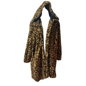 Leopard button down hooded coat from Torrid